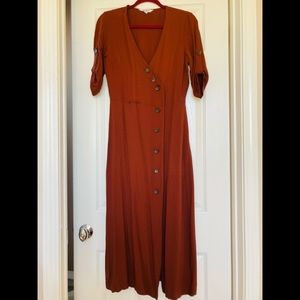 BBDakota midi dress stunning bright terracotta color New without tags